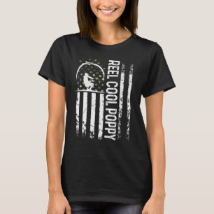 Mens Patriotic Flag Reel Cool Poppy For Daddy Husb T-Shirt
