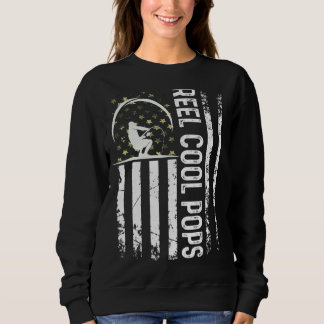 Mens Patriotic Flag Reel Cool Pops For Daddy Husba Sweatshirt