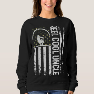 Mens Patriotic Flag Reel Cool Uncle For Daddy Husb Sweatshirt