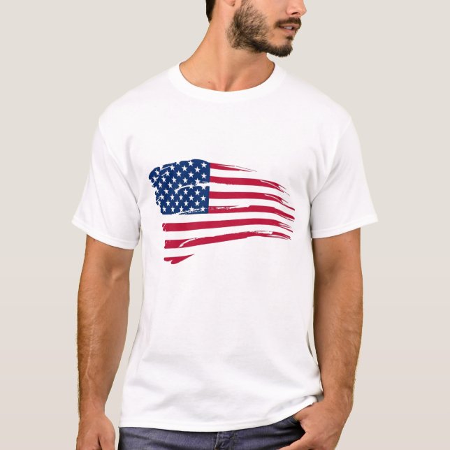Men's Patriotic Flag Shirt (Front)