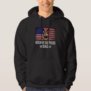 Mens Patriotic German Shepherd Dad American Flag 4 Hoodie