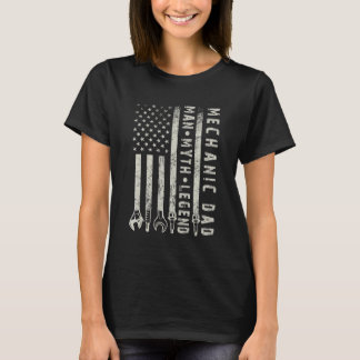 Mens Patriotic Mechanic Dad Usa Flag Cool Mechanic T-Shirt