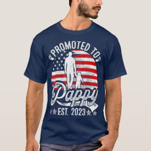 Mens Patriotic Promoted To Pappy Est 2023 American T-Shirt