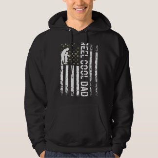 Mens Patriotic Reel Cool Dad For Daddy Fisherman F Hoodie