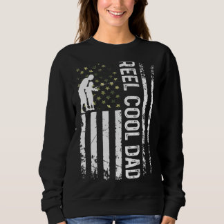 Mens Patriotic Reel Cool Dad For Daddy Fisherman F Sweatshirt