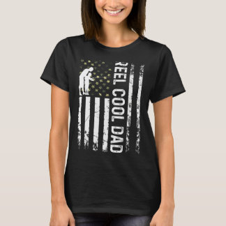 Mens Patriotic Reel Cool Dad For Daddy Fisherman F T-Shirt