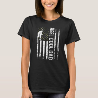 Mens Patriotic Reel Cool Dad For Daddy Fisherman F T-Shirt