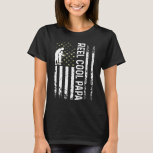 Mens Patriotic Reel Cool Dad For Papa Fisherman Fa T-Shirt