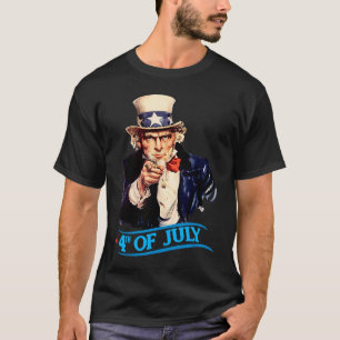 Mens Patriotic Uncle Sam 4th Of July Independence  T-Shirt
