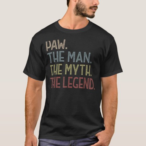 Mens Paw  From Grandchildren Men Funny Paw Myth Le T_Shirt
