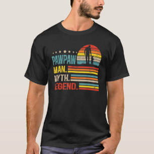 Mens Pawpaw Man Myth Vintage Pawpaw Legend Fathers T-Shirt