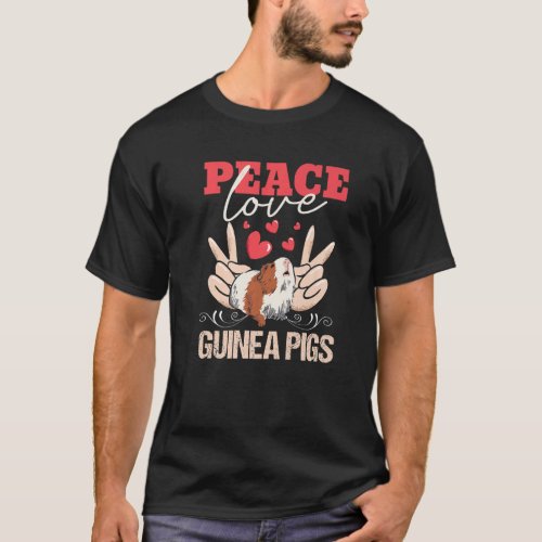 Mens Peace Love Guinea Pig  Guinea Pig T_Shirt