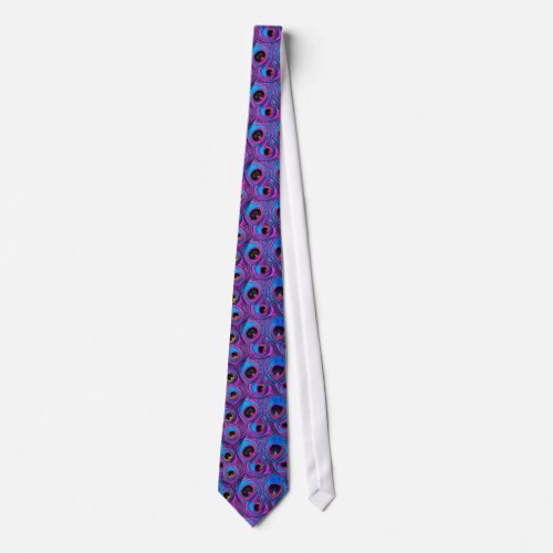 Mens Peacock Feather Tie _ Blue Navy Purple Pink