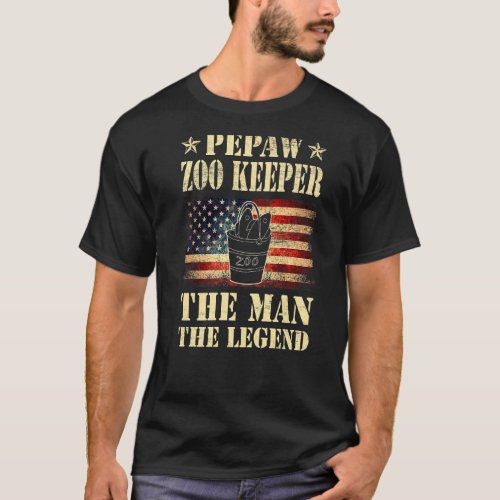 Mens Pepaw Zoo Keeper The Man The Legend Men Fathe T_Shirt