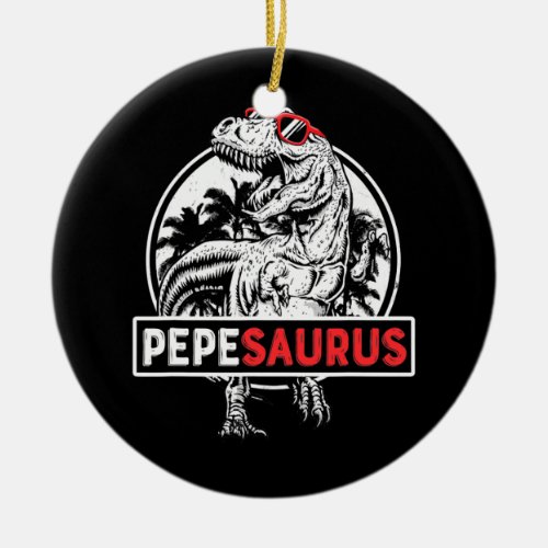 Mens Pepesaurus T rex Dinosaur Pepe Saurus Ceramic Ornament