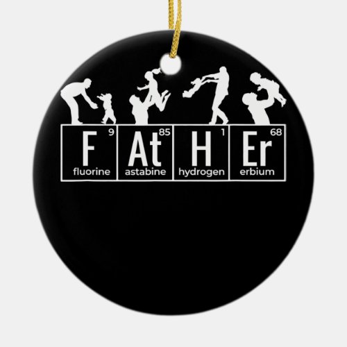 Mens Periodic Table of Elements Father Fathers Ceramic Ornament