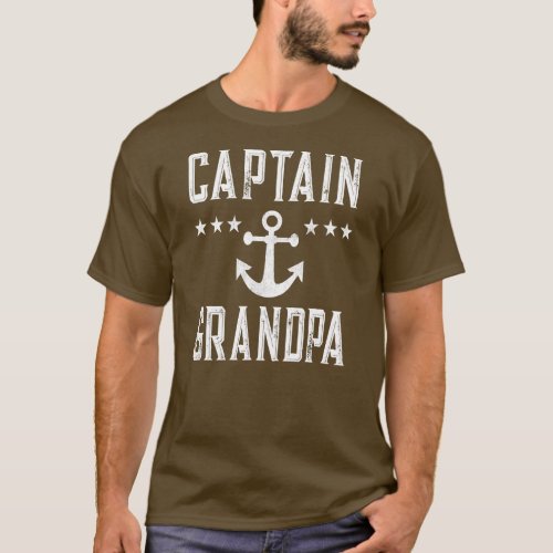 Mens Personalized Captain Grandpa Boating Boat T_Shirt