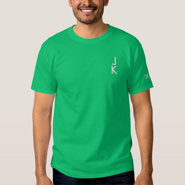 Men's Personalized Embroidered Green T-Shirt (Front)