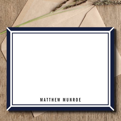 Mens Personalized Flat Note Card