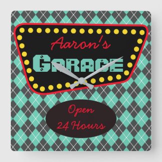 Men's Personalized Garage Car Auto Shop Clock Gift