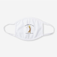Men's Personalized Gold Golf Player Athletic Sport White Cotton Face Mask