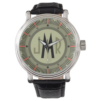 Mens Personalized Monogram Watch by coolcustomwatches at Zazzle