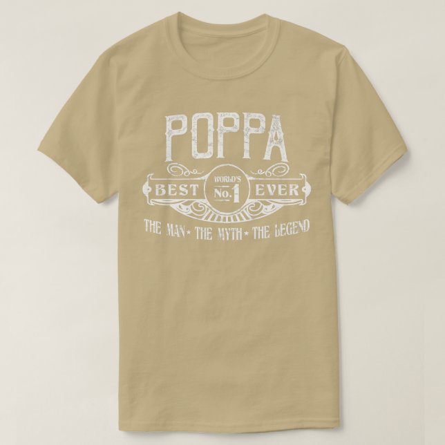 Mens Personalized Poppa Best No  T-Shirt (Design Front)