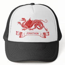 Men's Personalized Red Dragon Trucker Cap