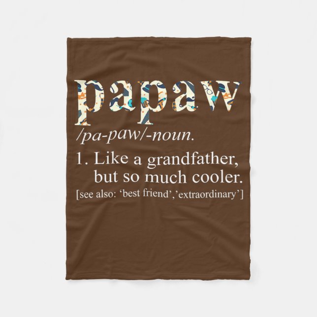 Mens Personalized Tie Die Cool Papaw Like a Fleece Blanket (Front)