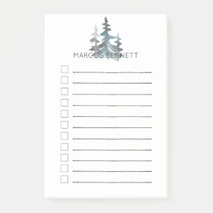 Men's Personalized To Do List   Evergreen Post-it Notes