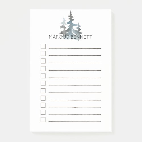 Mens Personalized To Do List  Evergreen Post_it Notes