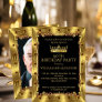 Mens Photo 60th Birthday Party King Crown Gold Invitation