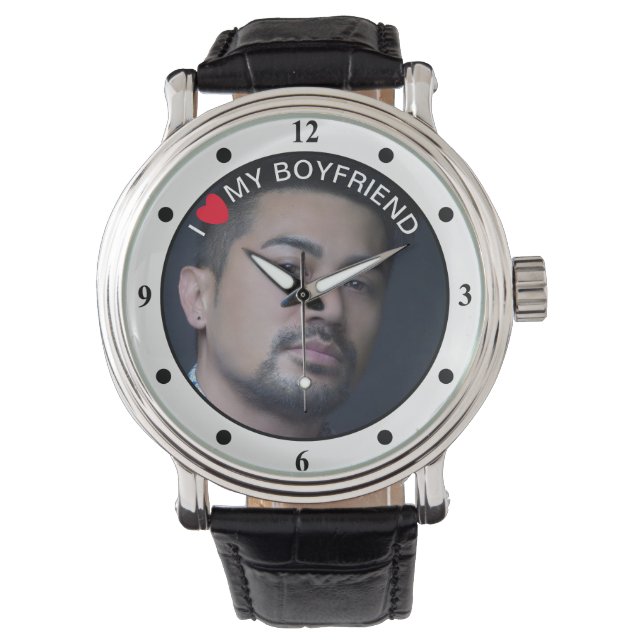 Men's Photo Watch, I Love Wife Kids | Lots Styles  Watch (Front)