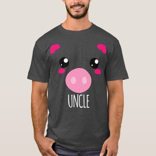 Mens Pig Face Kawaii Halloween Costume For Uncle F T_Shirt