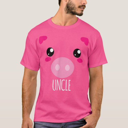 Mens Pig Face Kawaii Halloween Costume For Uncle F T_Shirt