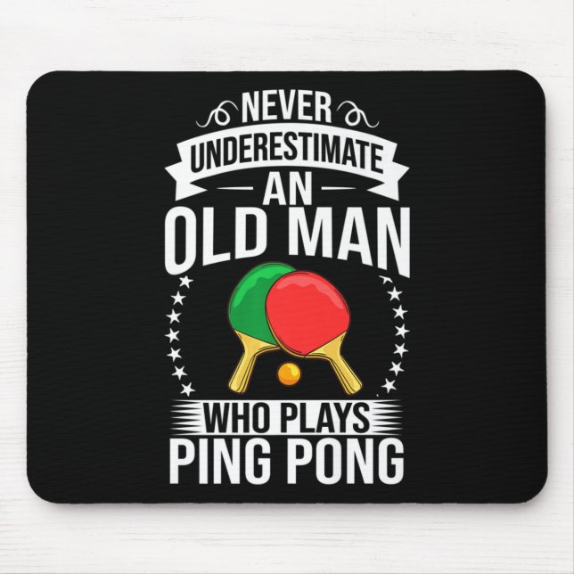 Mens Ping Pong Table Tennis Player Balls Paddle Ga Mouse Pad (Front)