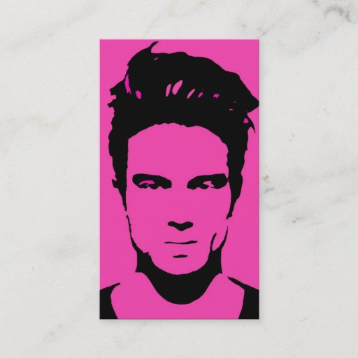 Customizable Mens pink black fashionable man business cards