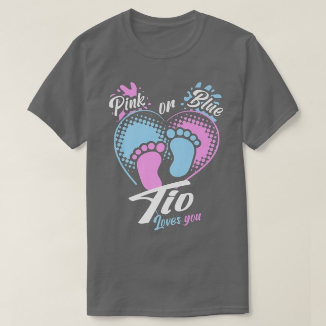 Mens Pink Or Blue Tio Loves You Gender Reveal Part T-Shirt (Design Front)