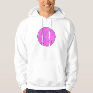 Men's Pink Volleyball Customizable Sports Hoodie