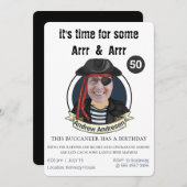 Mens Pirate Birthday Funny Add your Face Great Fun Invitation (Front/Back)