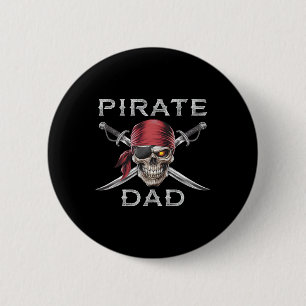 Mens Pirate Dad Button