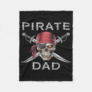 Mens Pirate Dad  Fleece Blanket