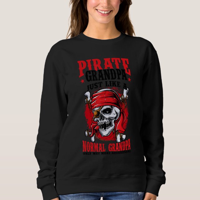 Mens  Pirate  Grandpa Jolly Roger Freebooter 1 Sweatshirt (Front)