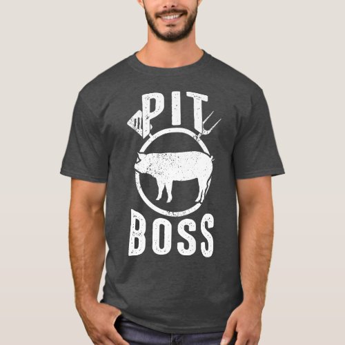 Mens Pit Boss Shirt BBQ Funny Pitmaster Pig Grilli