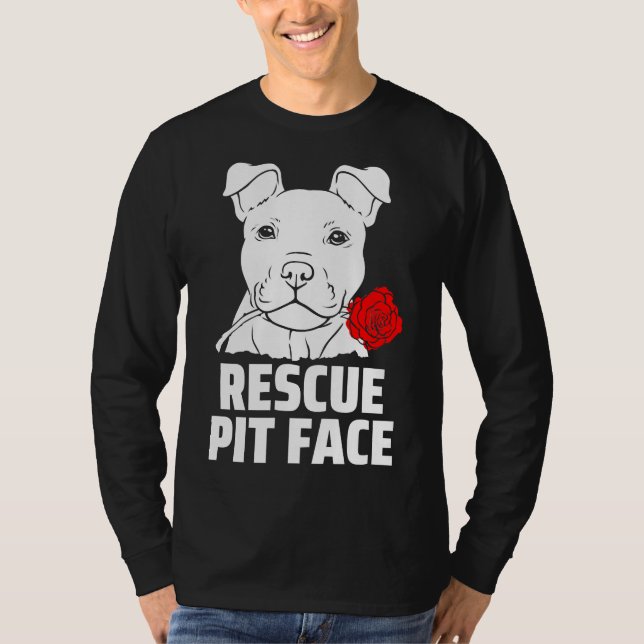 Mens Pitbull Rescue Pit Face Funny Cute Pitbull Do T-Shirt (Front)