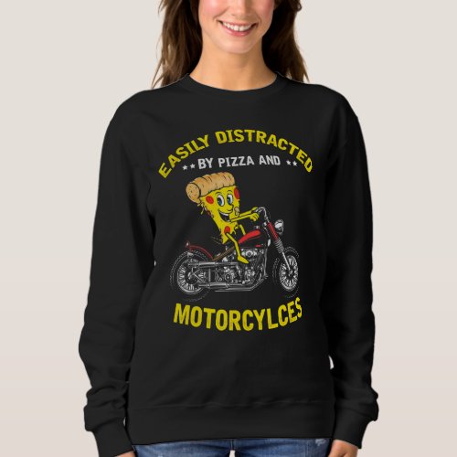 Mens Pizza And Motorcycles Bike Biker Dad Motorcyc Sweatshirt