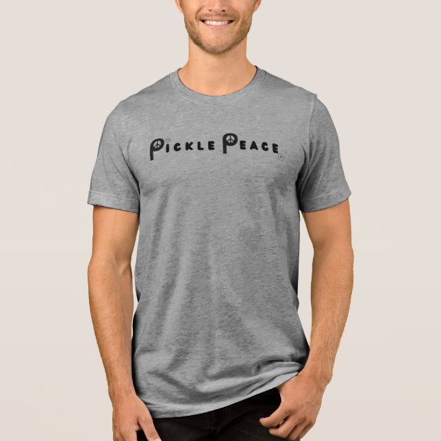 Mens Plain Pickle Peace Tri-Blend Shirt (Front)