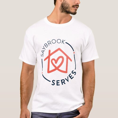 Mens Plain T_shirt with Saybrook Serves Logo