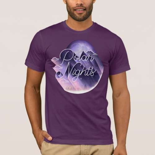 Mens Polar Nights T_shirt  Purple Eggplants
