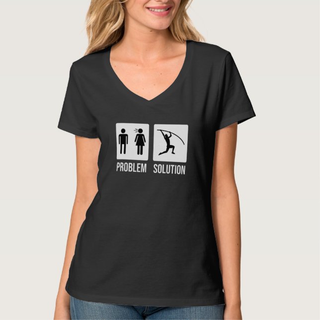 Mens Pole Vault Vaulter Jump Problem Solution   T-Shirt (Front)
